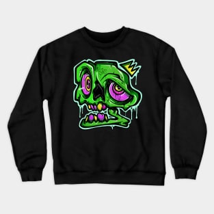 Green Graffiti Skull Crewneck Sweatshirt